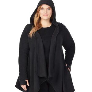 #1455 Fleecewear With Stretch Long Sleeve Hooded Wrap PLUS